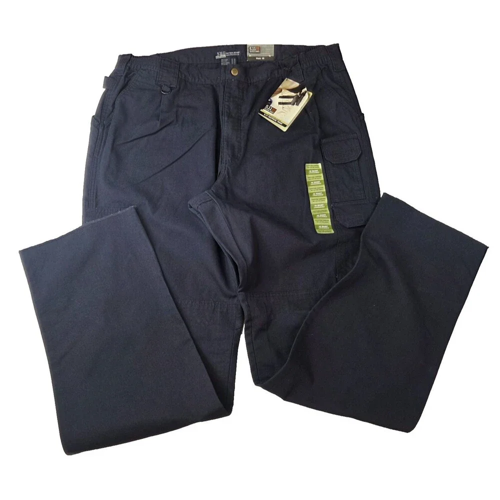 5.11 Tactical Series Cargo Pants Navy Blue Waist 46 Unhemmed Cotton Canvas NWT